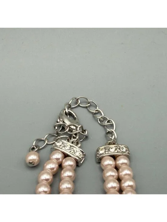 Set of 2 Avon Necklaces Blue Pink Rhinestone Faux Pearl Spring Pastel Nina Ricci - Picture 10 of 15